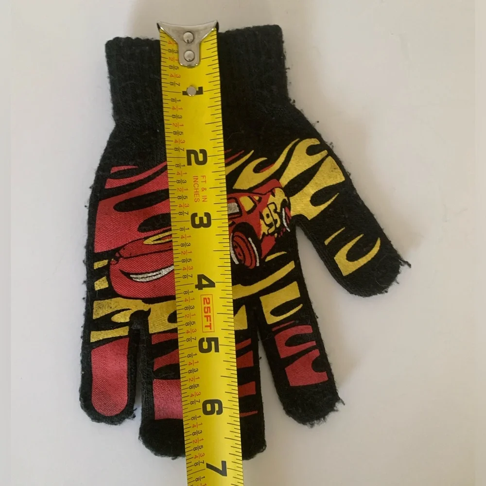 Disney Pixar Cars Knit Youth Gloves Black Red Yellow Boys